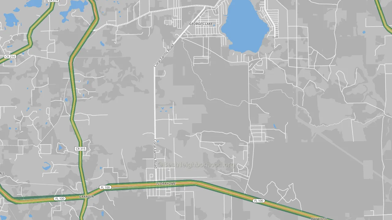 Florahome, FL Map of Noise Levels in Florahome