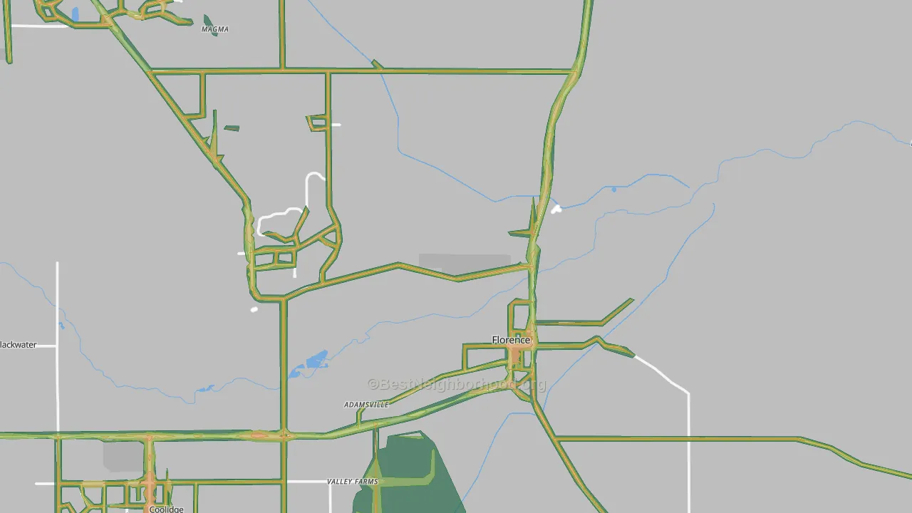 Florence, AZ Map of Noise Levels in Florence