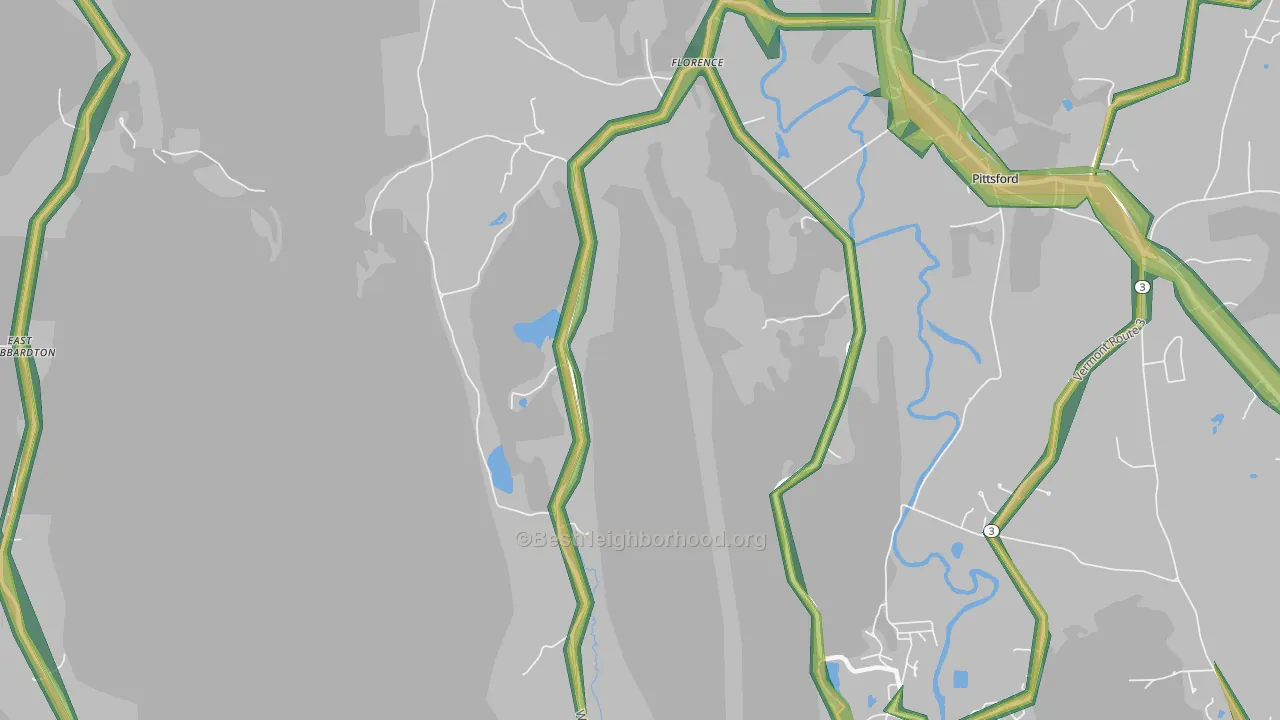 Florence, VT Map of Noise Levels in Florence