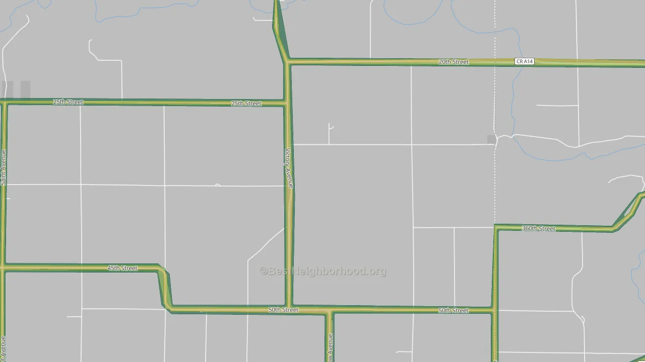 Florenceville, IA Map of Noise Levels in Florenceville