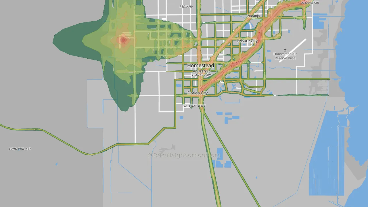 Florida City, FL Map of Noise Levels in Florida City
