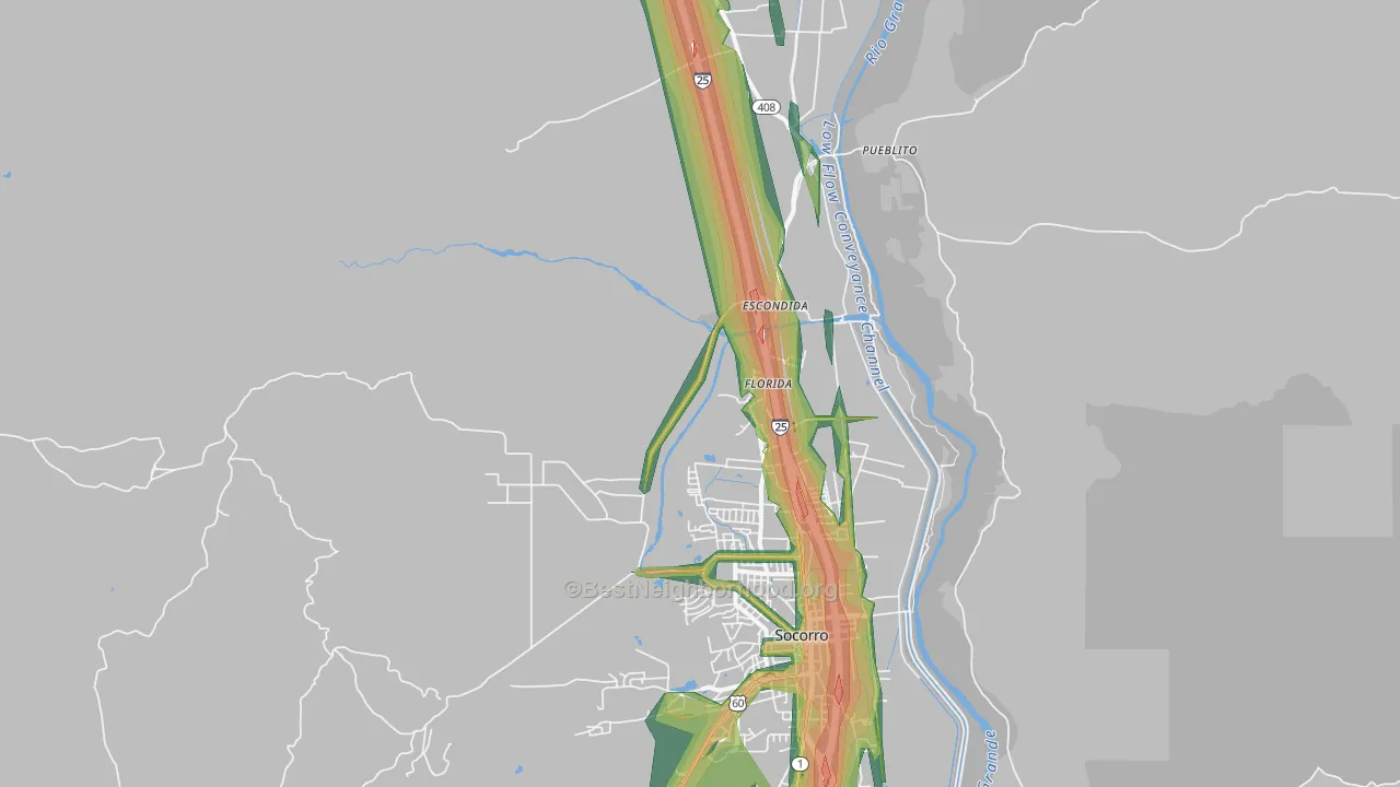 Florida, NM Map of Noise Levels in Florida