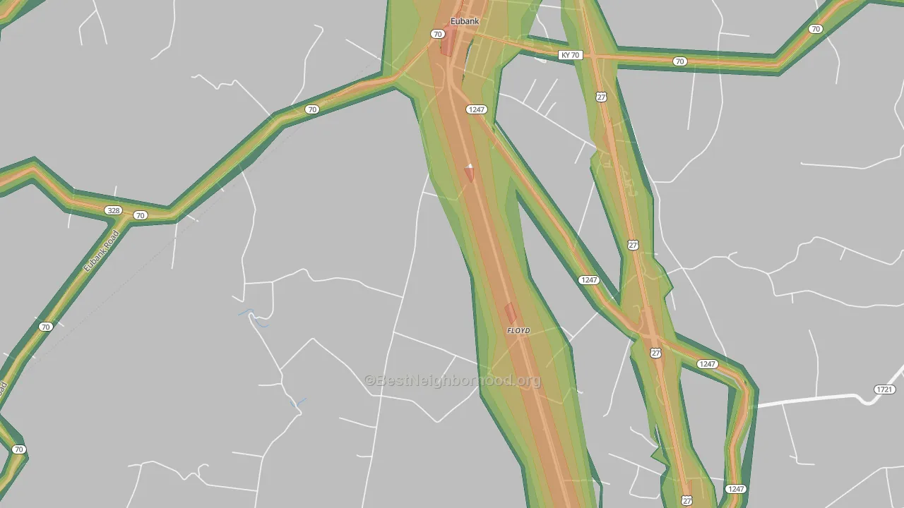 Floyd, KY Map of Noise Levels in Floyd