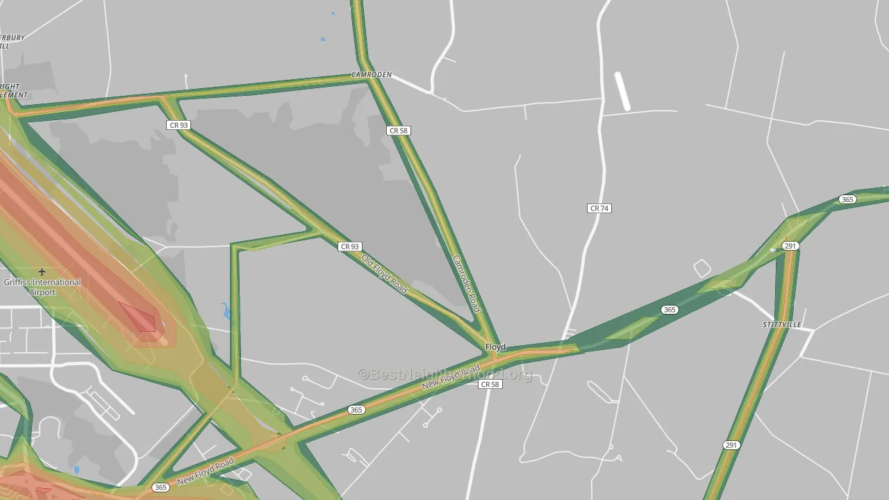 Floyd, NY Map of Noise Levels in Floyd