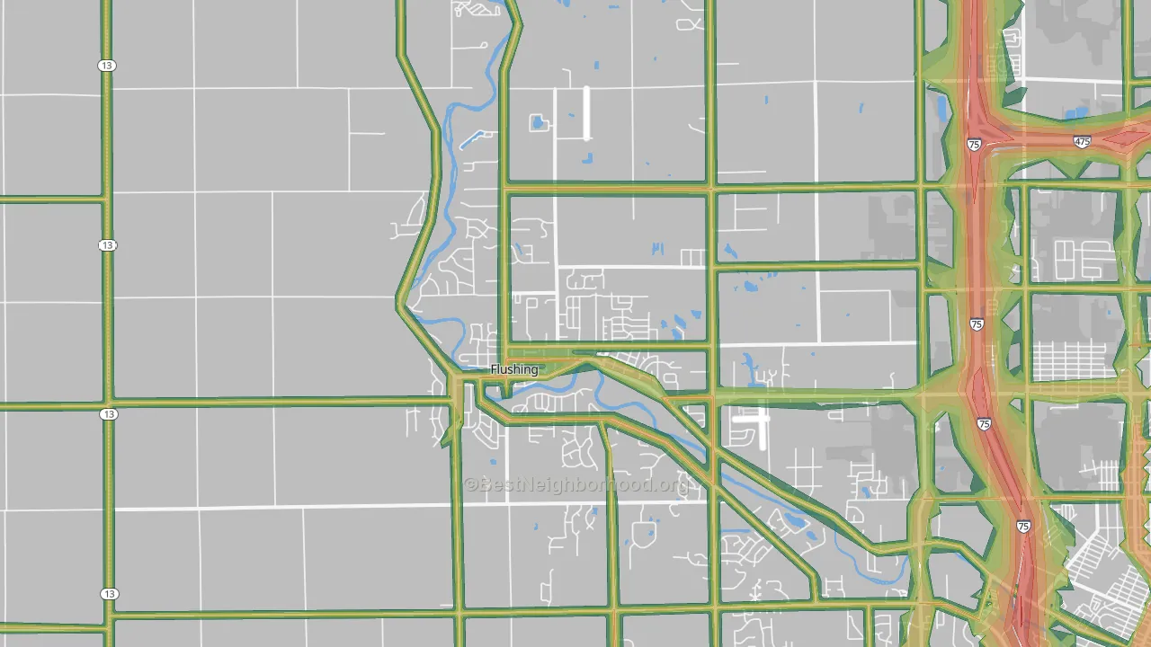 Flushing, MI Map of Noise Levels in Flushing