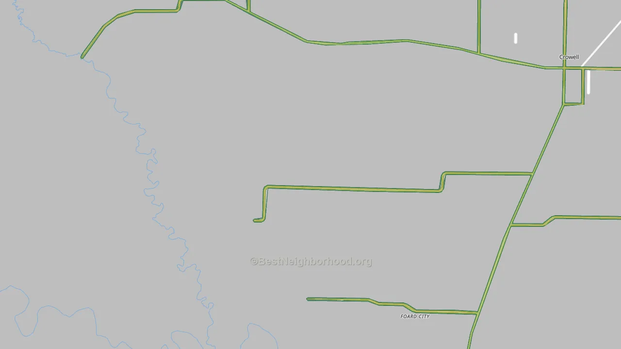 Foard City, TX Map of Noise Levels in Foard City