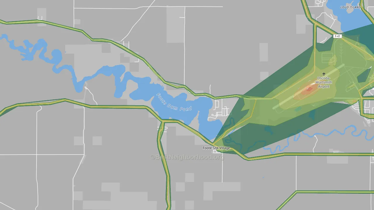 Foote Site Village, MI Map of Noise Levels in Foote Site Village