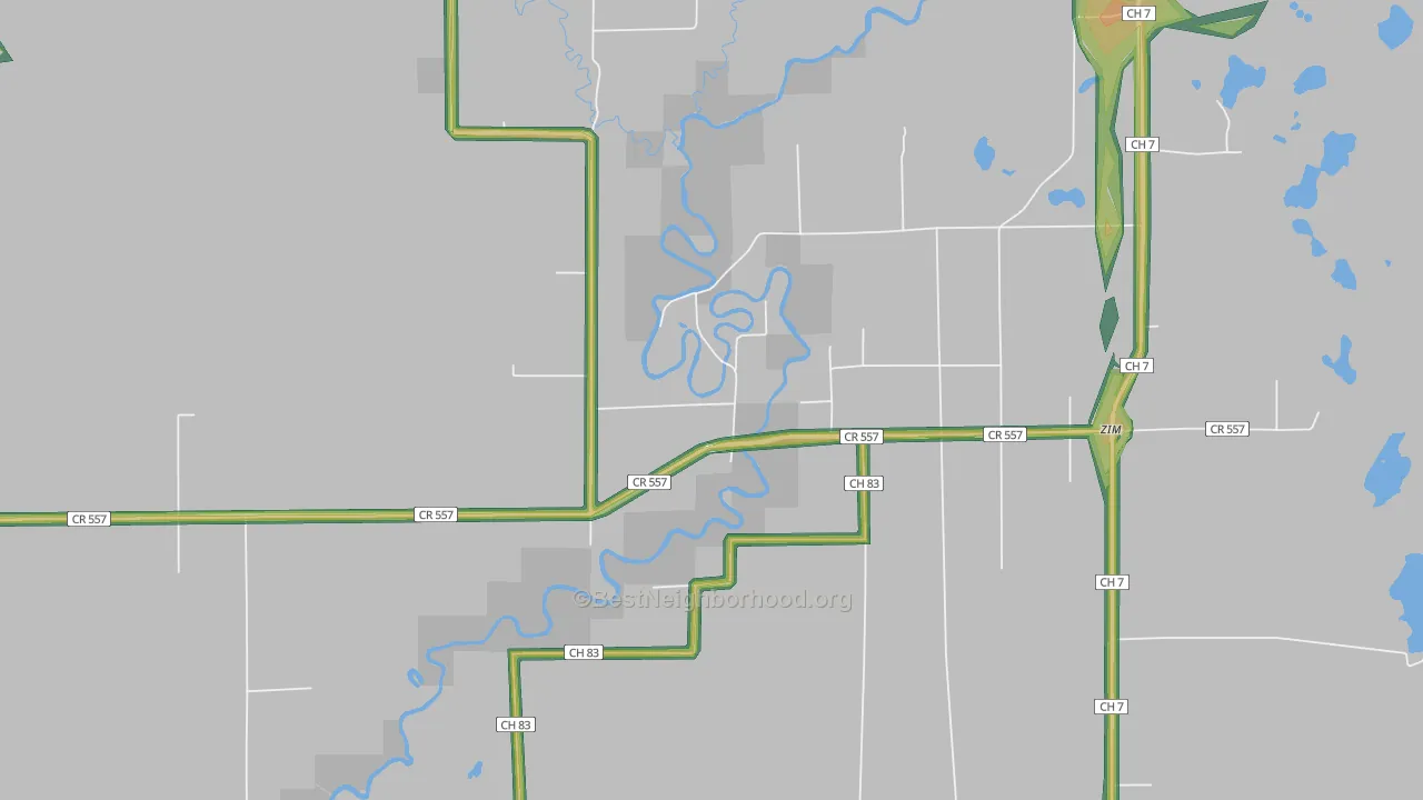 Forbes, MN Map of Noise Levels in Forbes