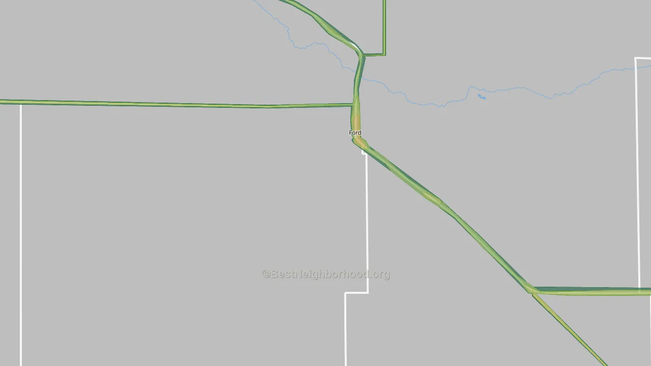Ford, KS Map of Noise Levels in Ford
