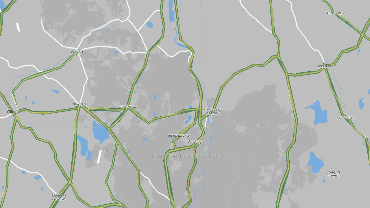 Forest City, PA Map of Noise Levels in Forest City