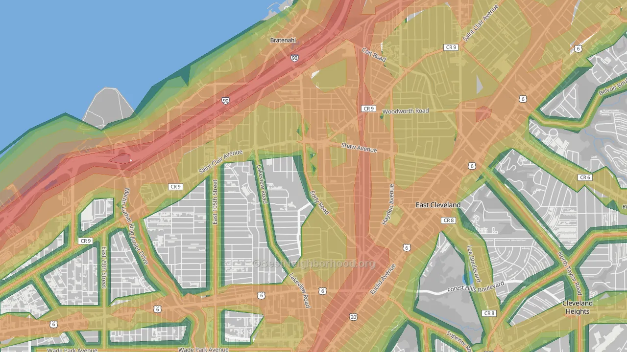 Forest Hills, Cleveland, OH Map of Noise Levels in Forest Hills