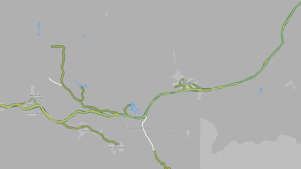Forest Lakes, AZ Map of Noise Levels in Forest Lakes