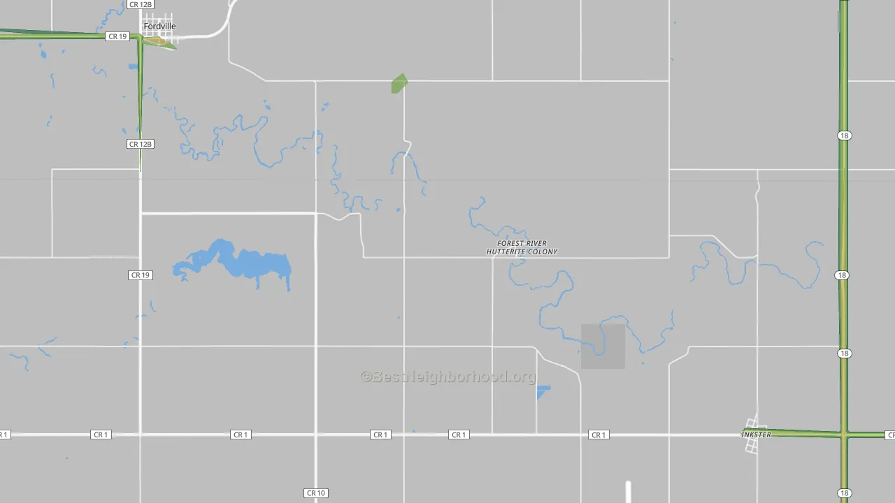 Forest River Colony, ND Map of Noise Levels in Forest River Colony