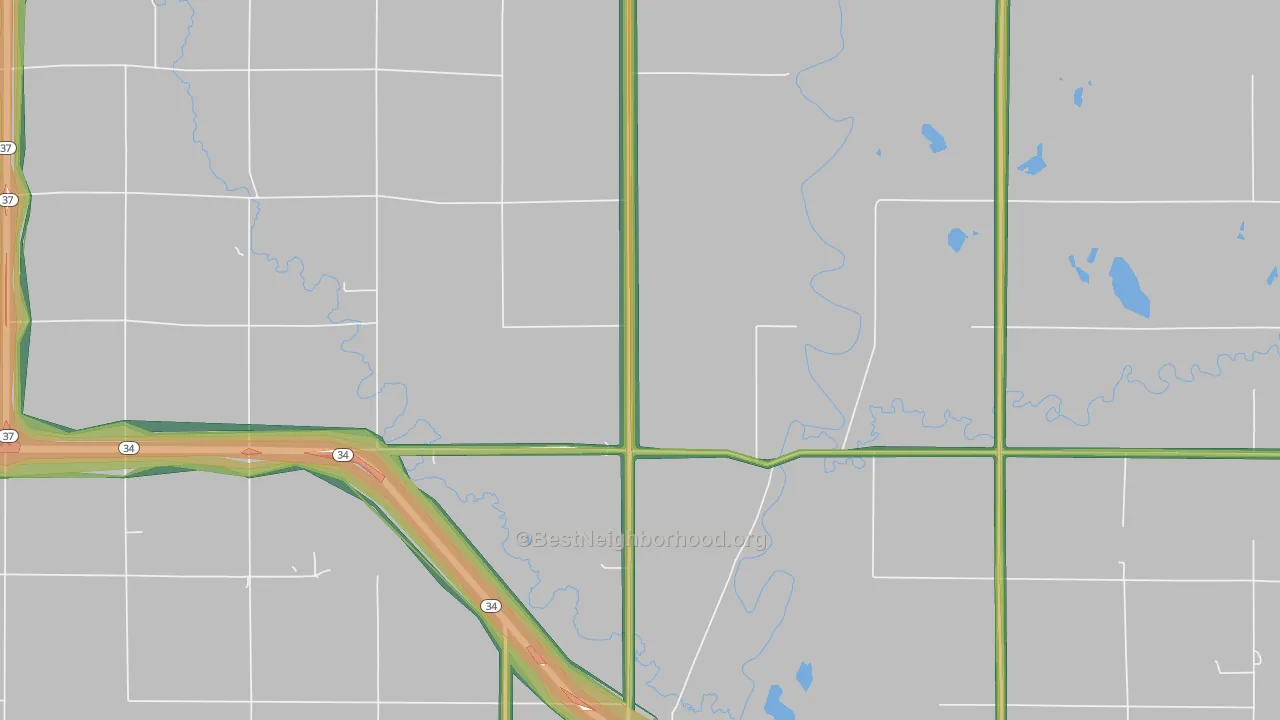 Forestburg, SD Map of Noise Levels in Forestburg