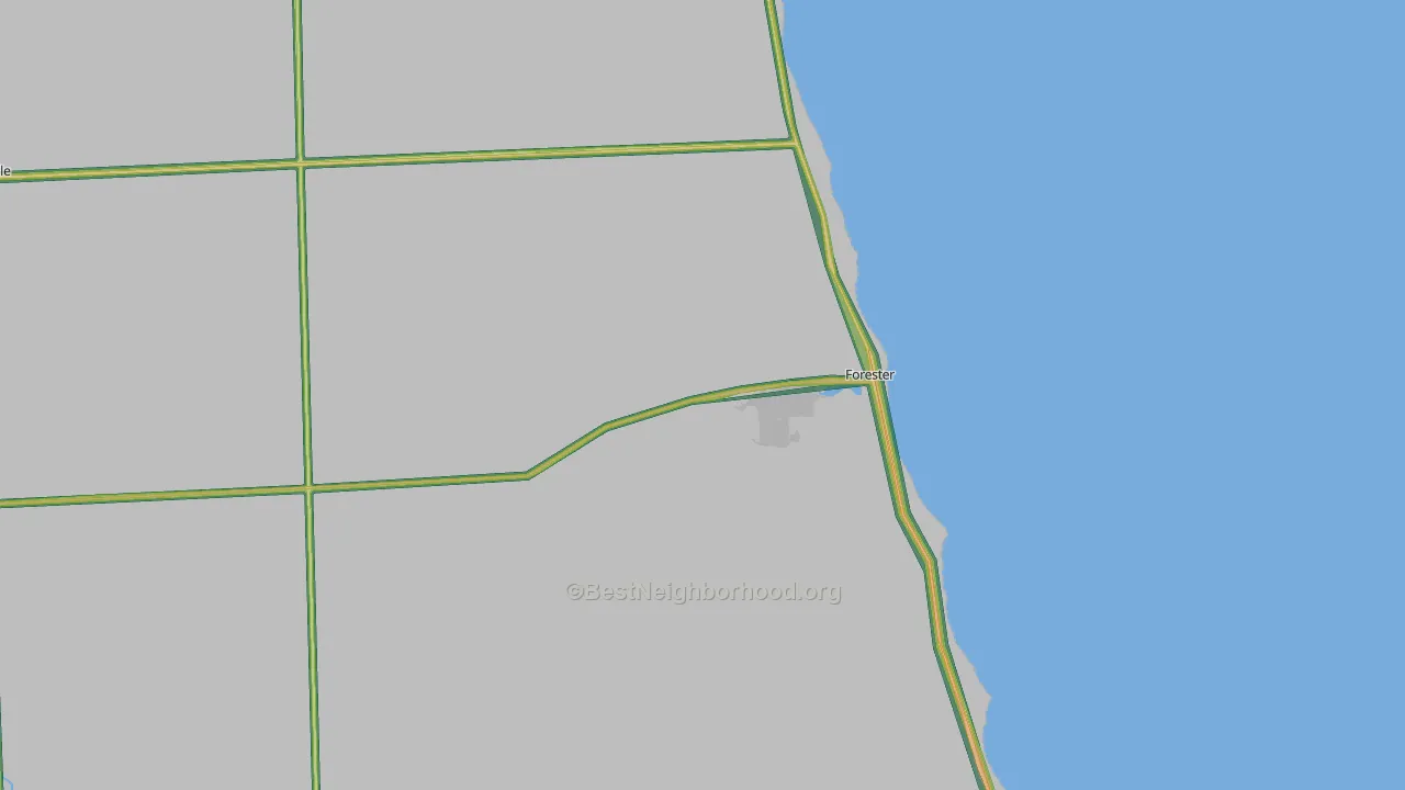 Forester, MI Map of Noise Levels in Forester