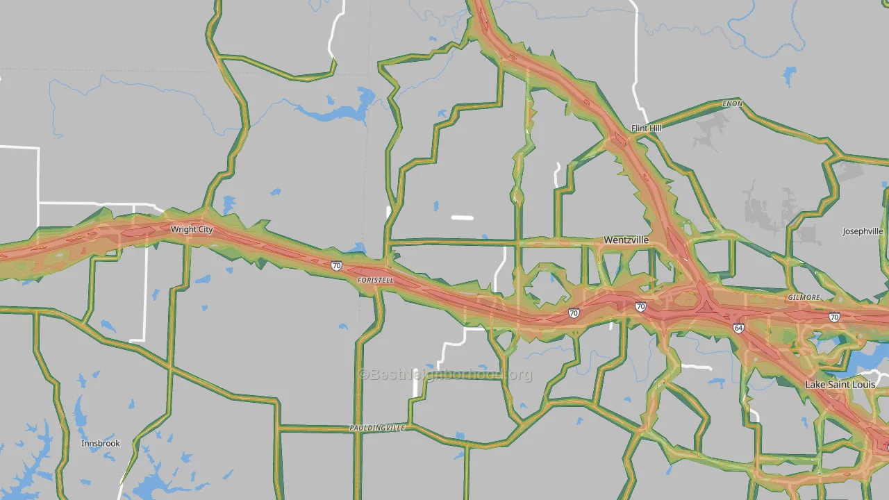 Foristell, MO Map of Noise Levels in Foristell