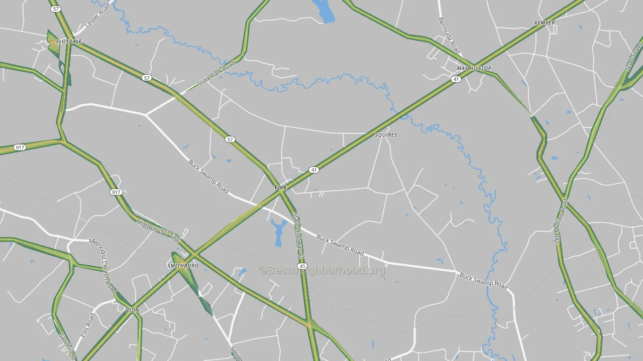 Fork, SC Map of Noise Levels in Fork