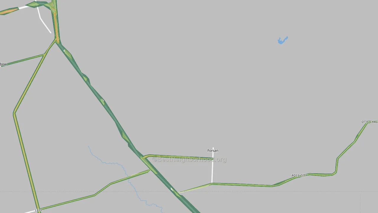 Forsan, TX Map of Noise Levels in Forsan