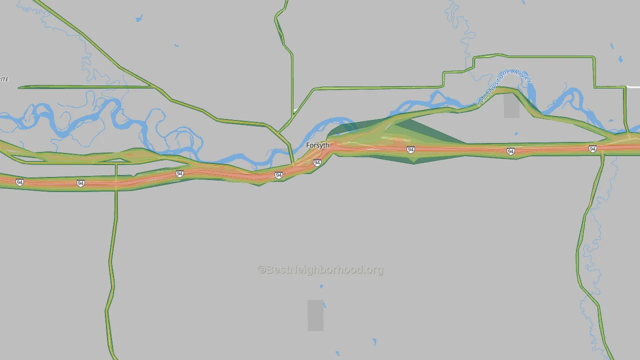 Forsyth, MT Map of Noise Levels in Forsyth