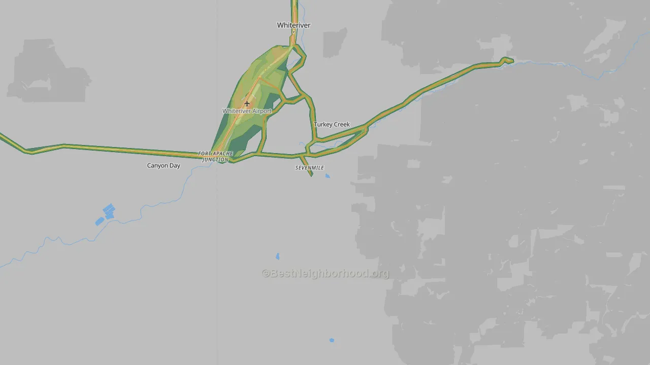 Fort Apache, AZ Map of Noise Levels in Fort Apache