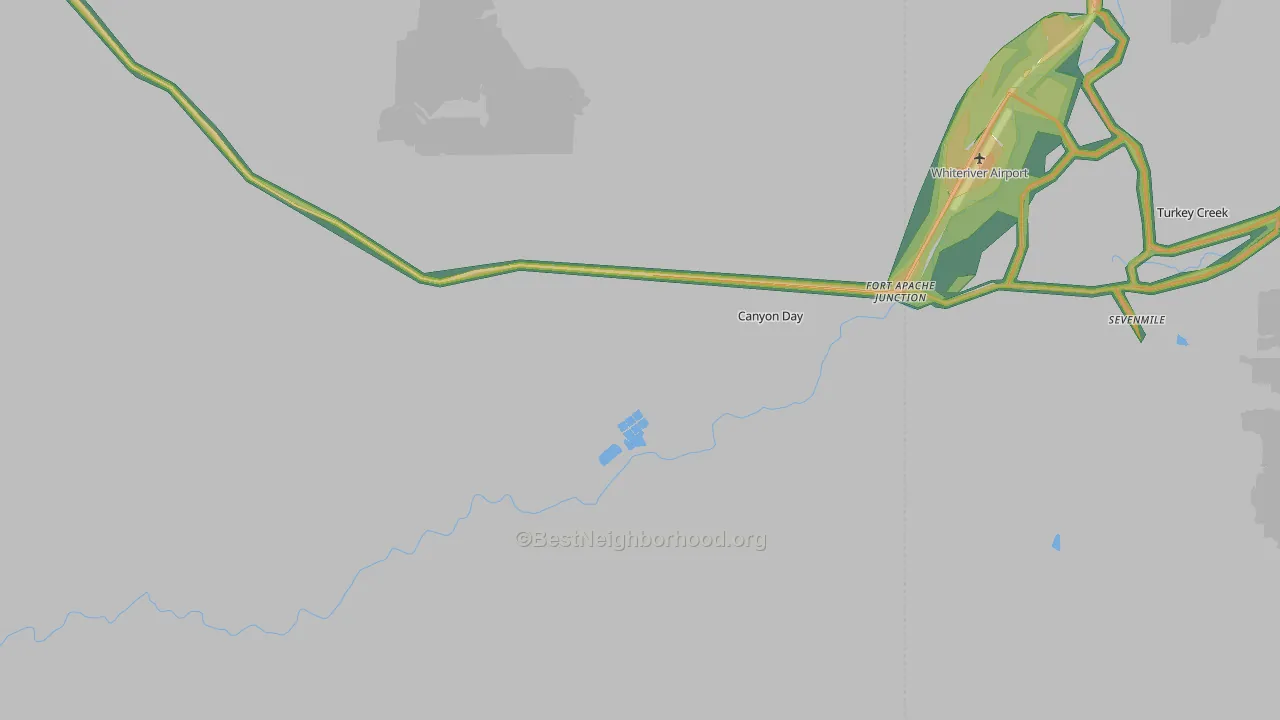 Fort Apache Junction, AZ Map of Noise Levels in Fort Apache Junction