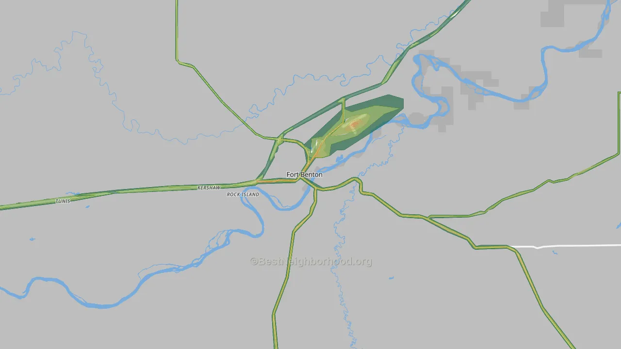 Fort Benton, MT Map of Noise Levels in Fort Benton
