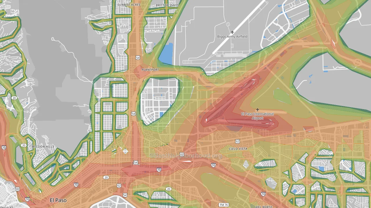 Fort Bliss, TX Map of Noise Levels in Fort Bliss