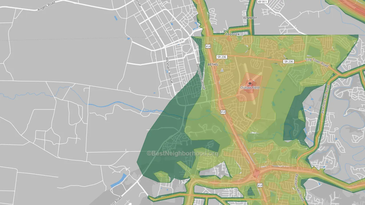 Fort Campbell, TN Map of Noise Levels in Fort Campbell