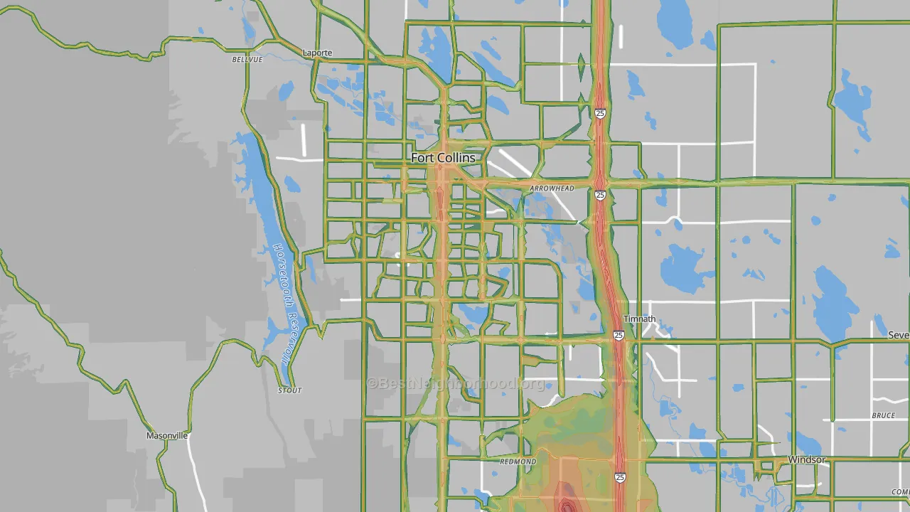 Fort Collins, CO Map of Noise Levels in Fort Collins