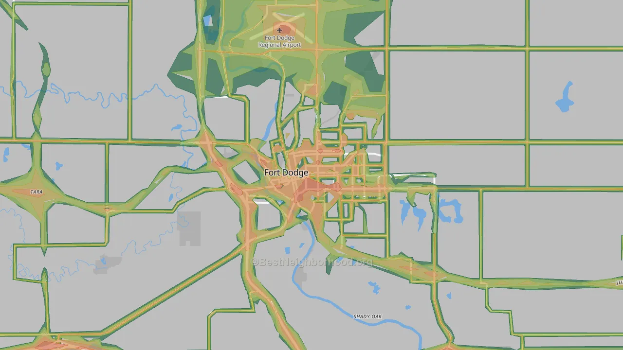 Fort Dodge, IA Map of Noise Levels in Fort Dodge