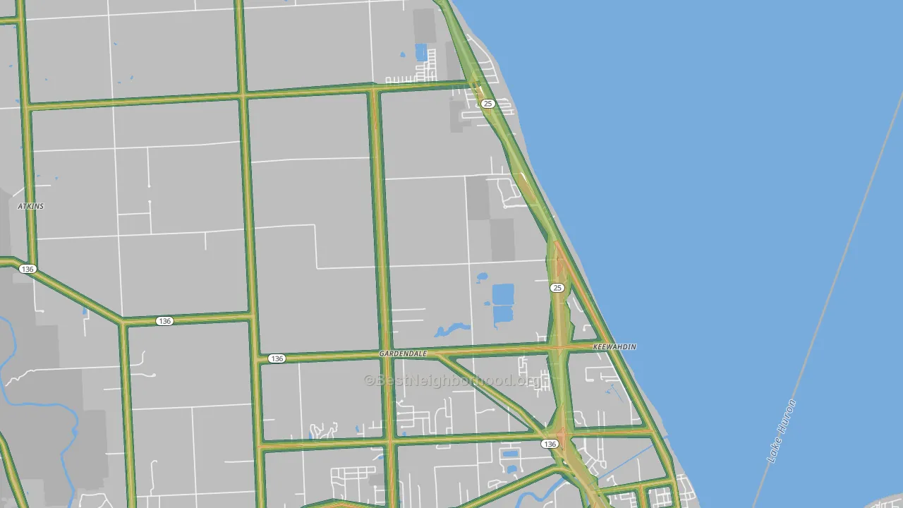 Fort Gratiot, MI Map of Noise Levels in Fort Gratiot