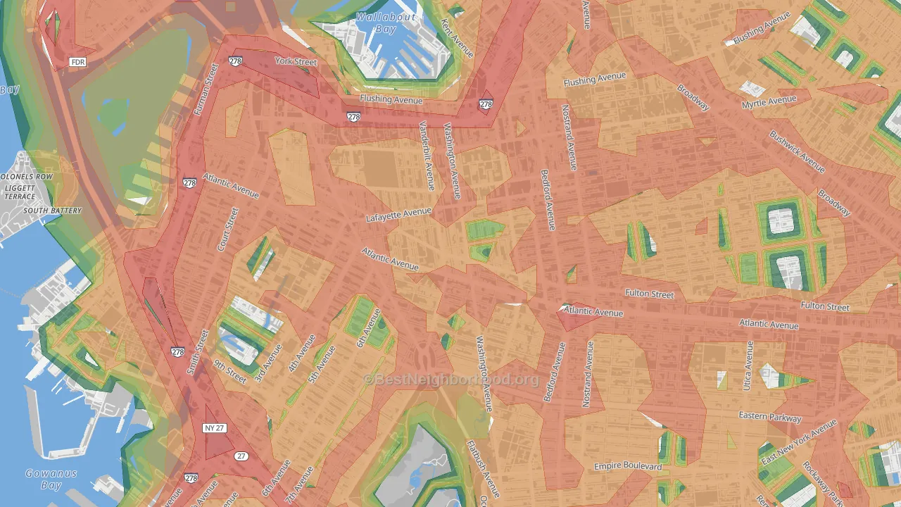 Fort Green, Brooklyn, NY Map of Noise Levels in Fort Green