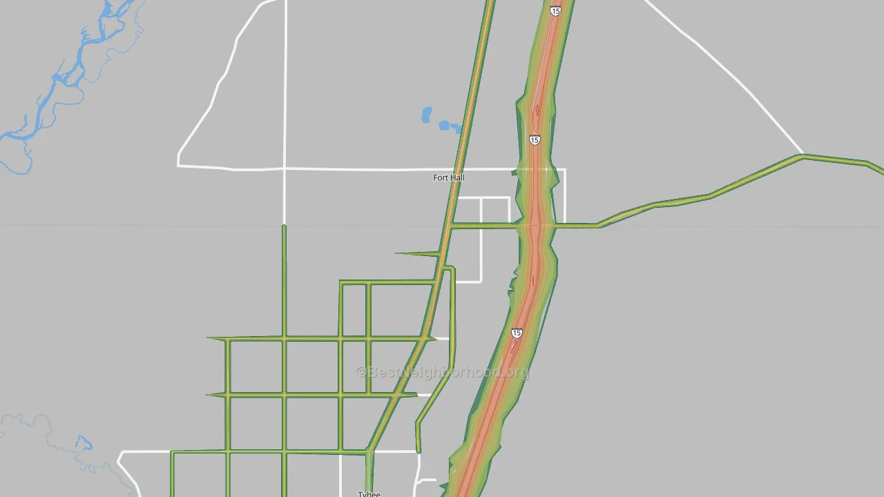Fort Hall, ID Map of Noise Levels in Fort Hall