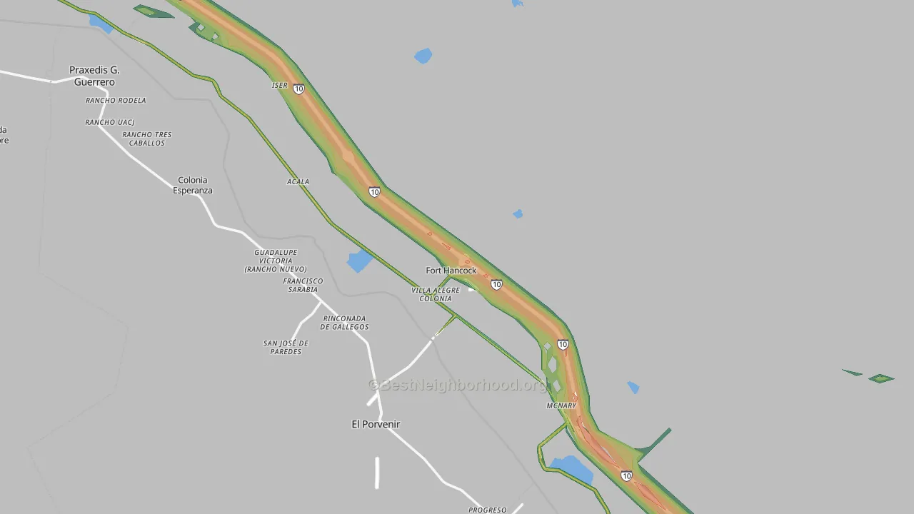 Fort Hancock, TX Map of Noise Levels in Fort Hancock