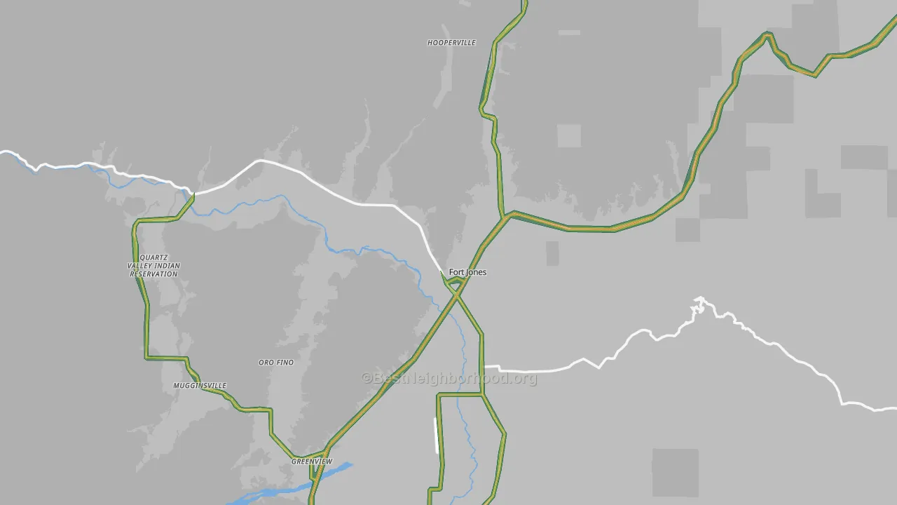 Fort Jones, CA Map of Noise Levels in Fort Jones