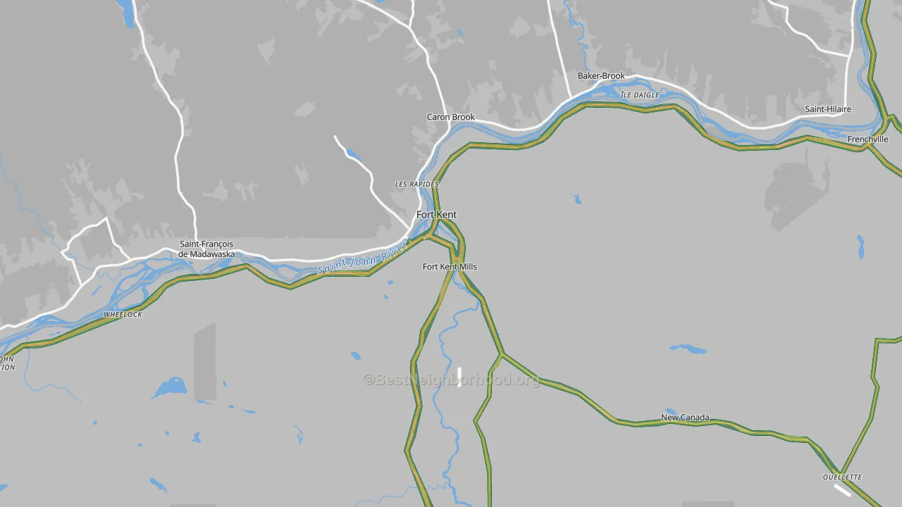 Fort Kent, ME Map of Noise Levels in Fort Kent