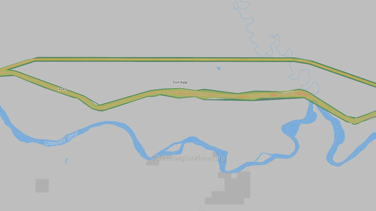 Fort Kipp, MT Map of Noise Levels in Fort Kipp
