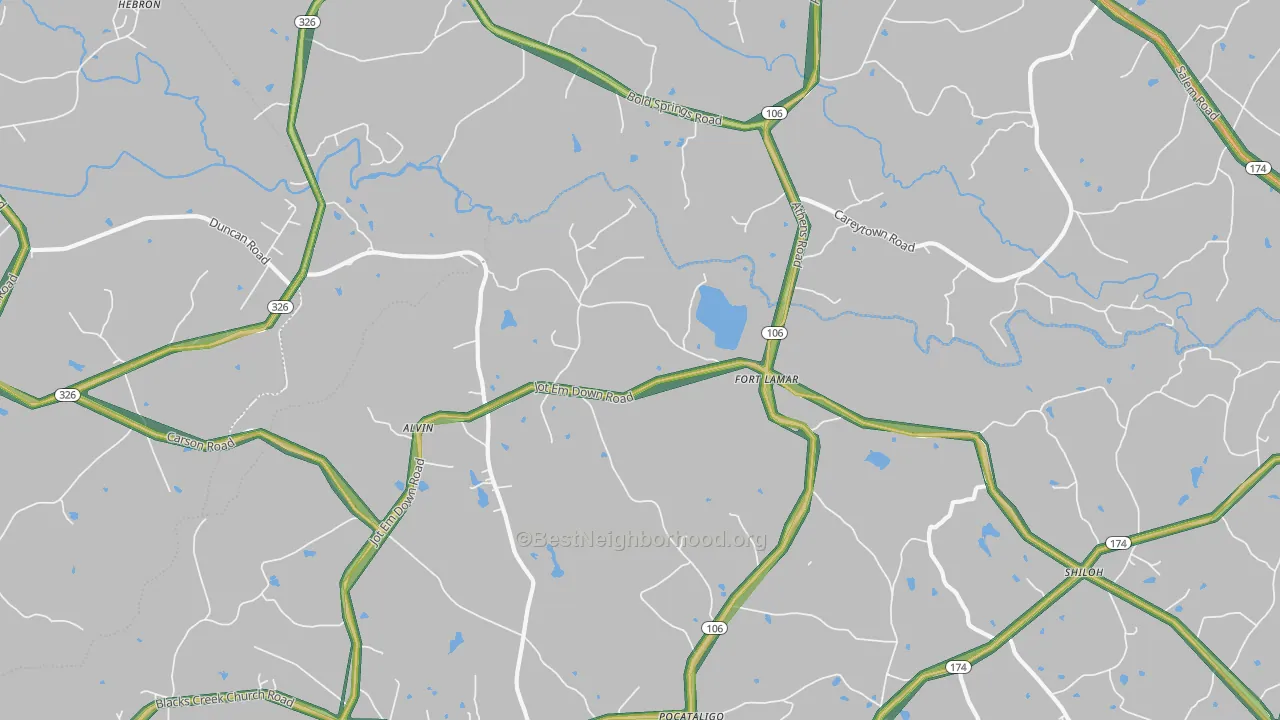 Fort Lamar, GA Map of Noise Levels in Fort Lamar