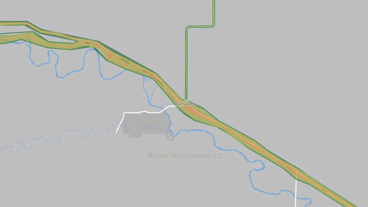 Fort Laramie, WY Map of Noise Levels in Fort Laramie
