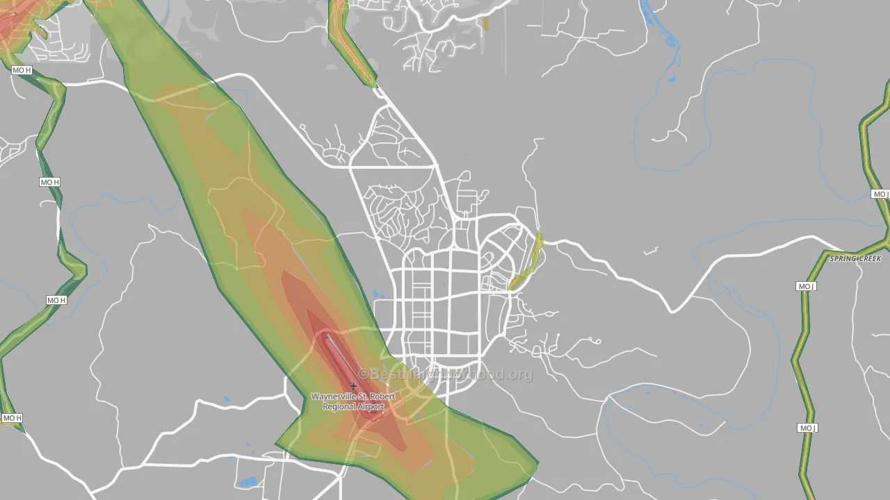 Fort Leonard Wood, MO Map of Noise Levels in Fort Leonard Wood