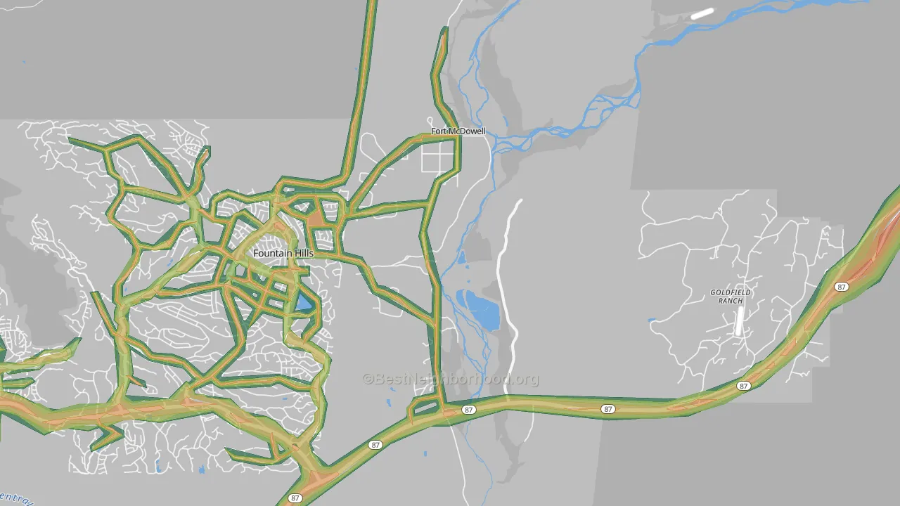 Fort McDowell, AZ Map of Noise Levels in Fort McDowell