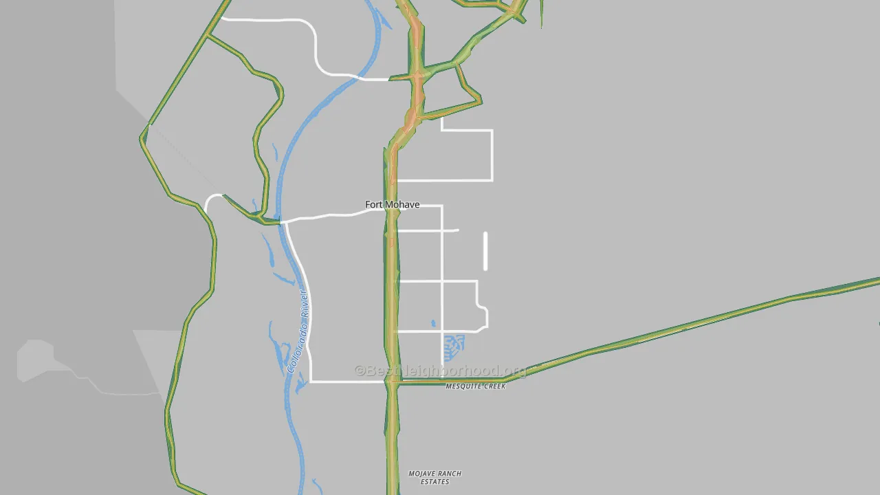 Fort Mohave, AZ Map of Noise Levels in Fort Mohave