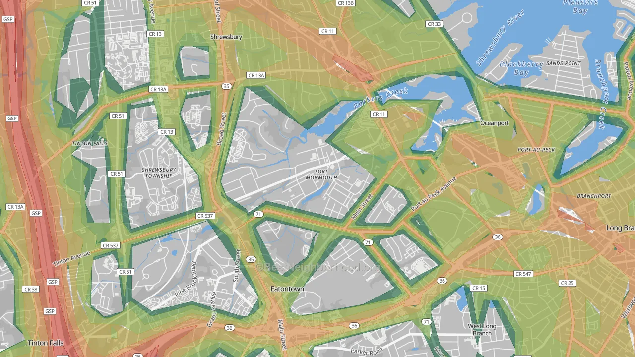 Fort Monmouth, NJ Map of Noise Levels in Fort Monmouth