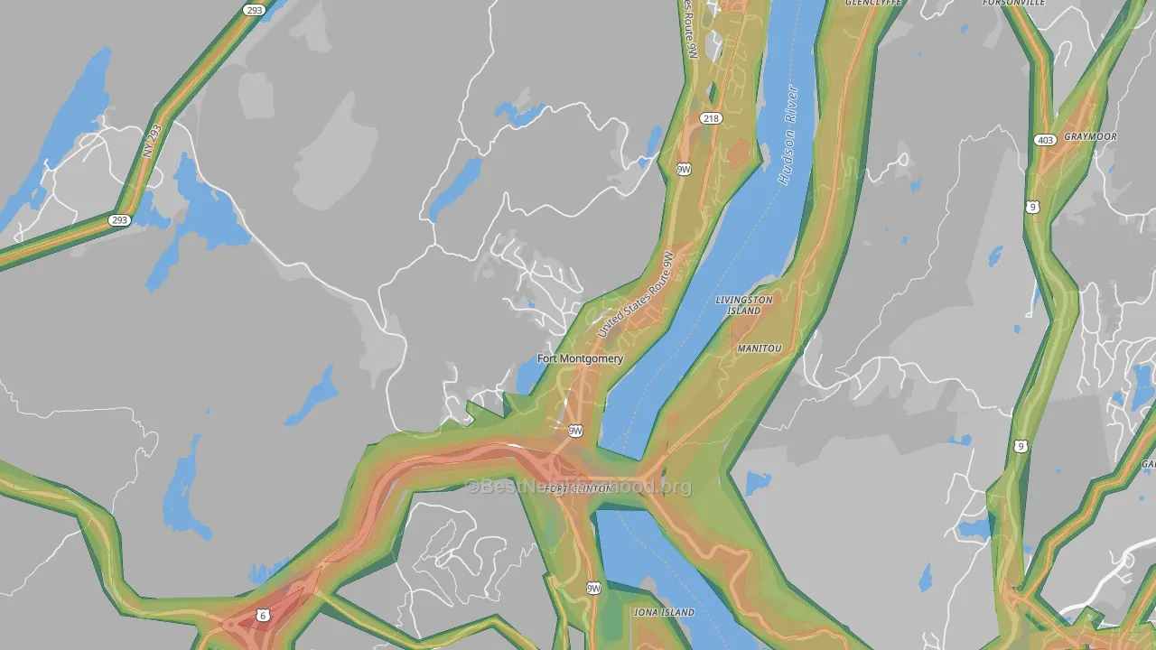 Fort Montgomery, NY Map of Noise Levels in Fort Montgomery