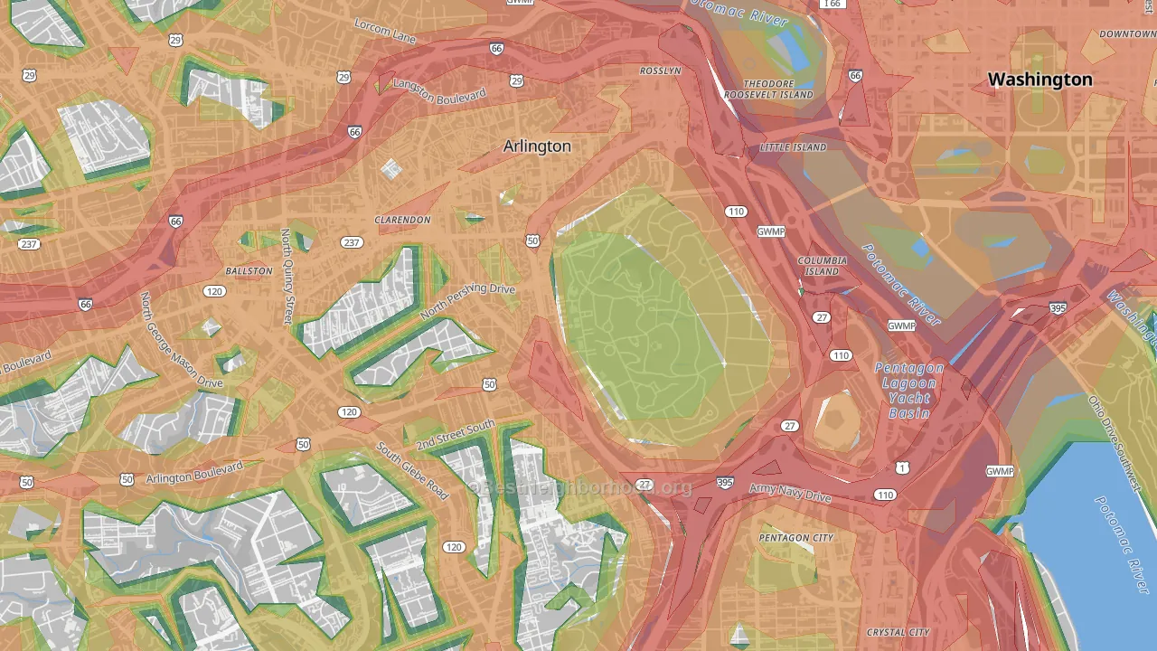 Fort Myer, VA Map of Noise Levels in Fort Myer