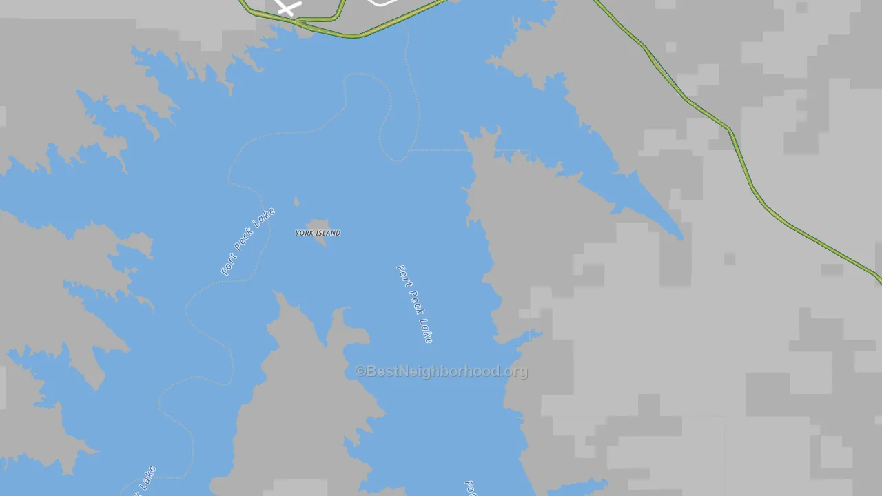 Fort Peck, MT Map of Noise Levels in Fort Peck