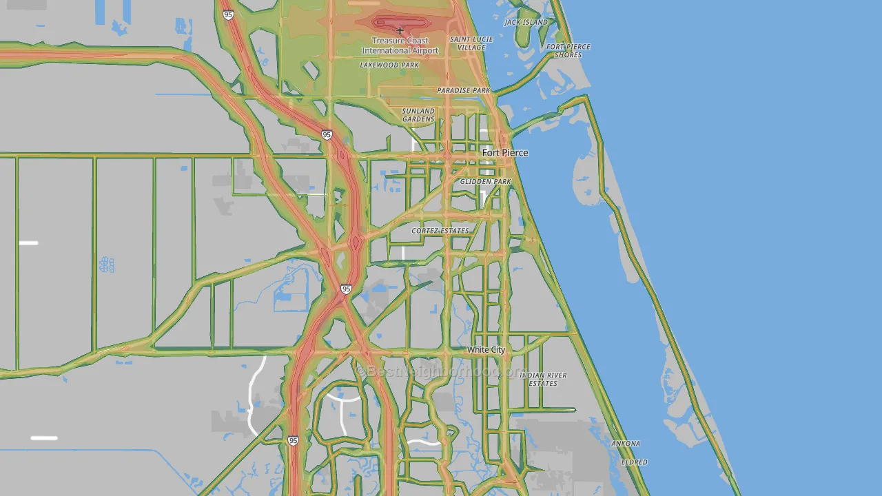 Fort Pierce, FL Map of Noise Levels in Fort Pierce