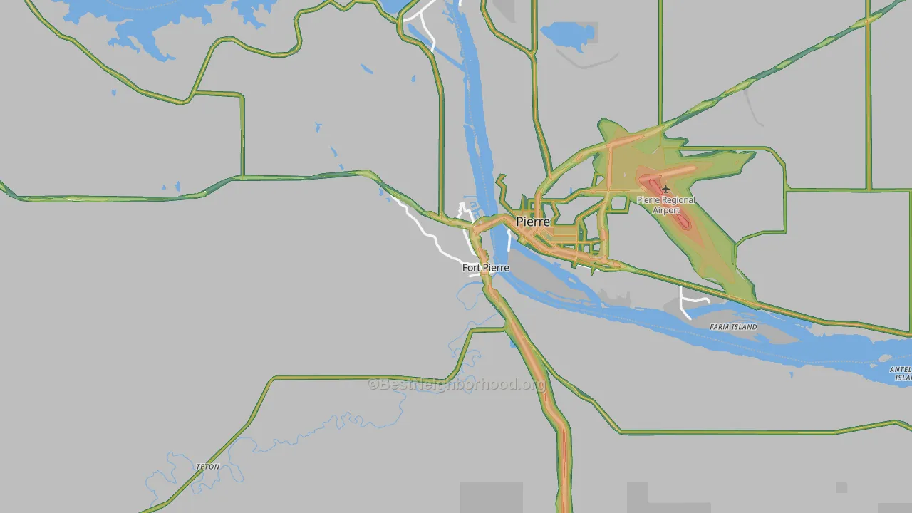 Fort Pierre, SD Map of Noise Levels in Fort Pierre