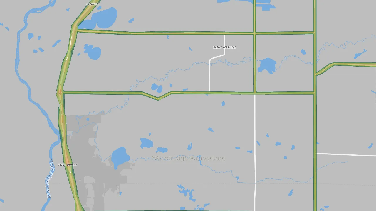 Fort Ripley, MN Map of Noise Levels in Fort Ripley