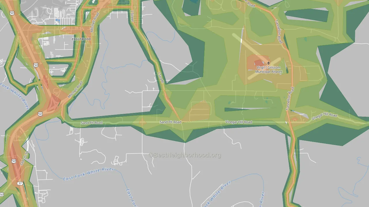 Fort Ritner, IN Map of Noise Levels in Fort Ritner